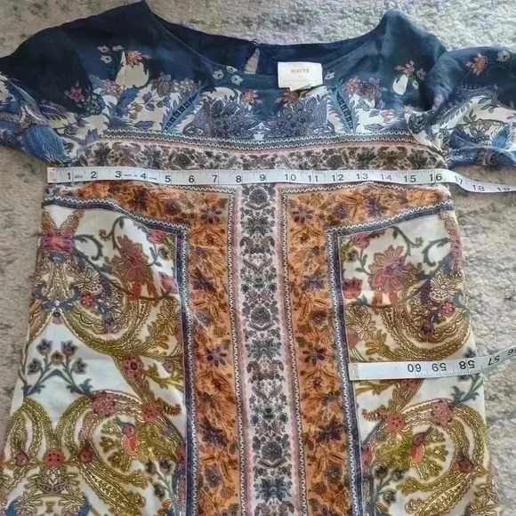 Maeve by Anthropologie Womans Barcelona Silk Paisley Shift Midi Dress 4 - Picture 13 of 16